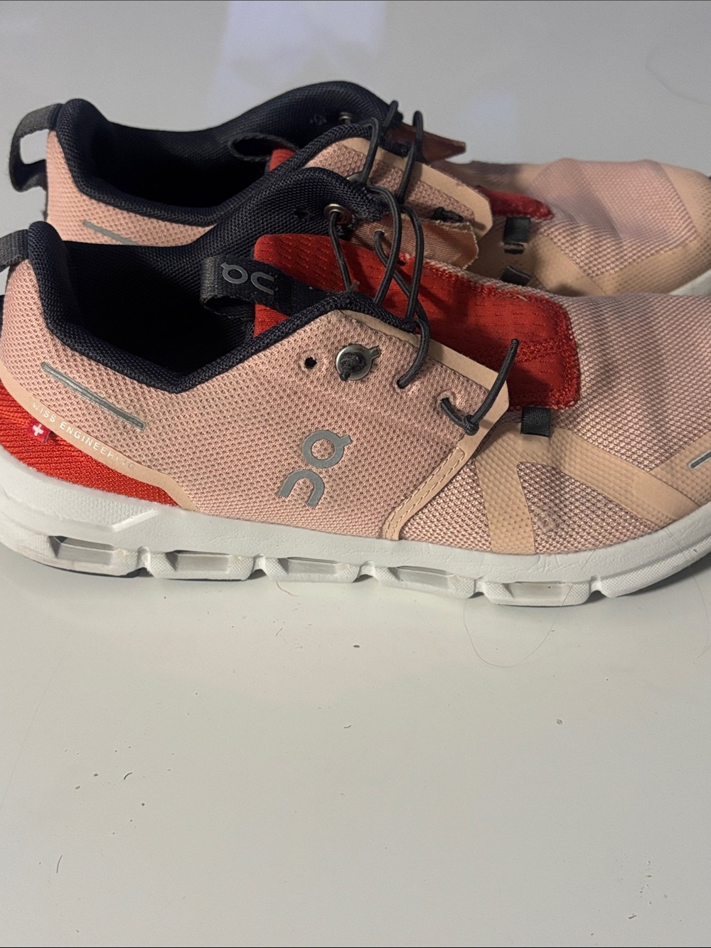 On Running Kids Pink and Red Slip-On Sneakers